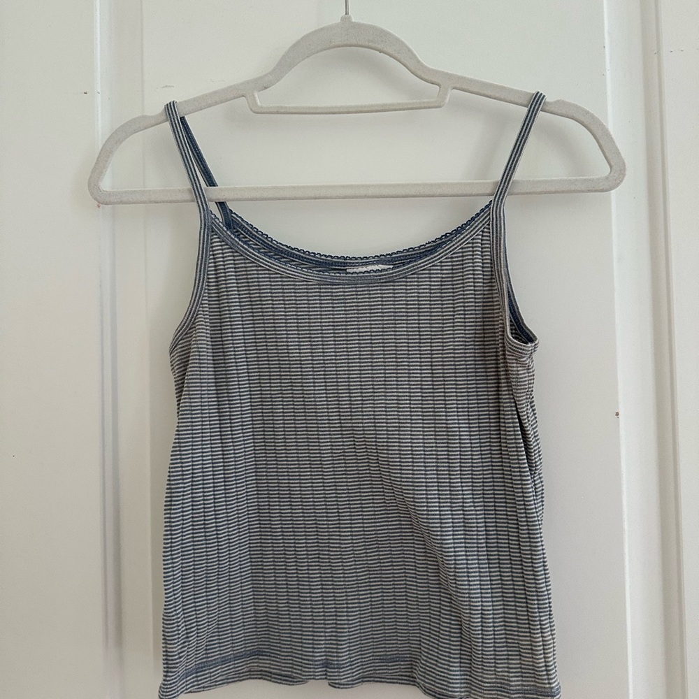 GAP Blue and White Striped Ribbed Camisole